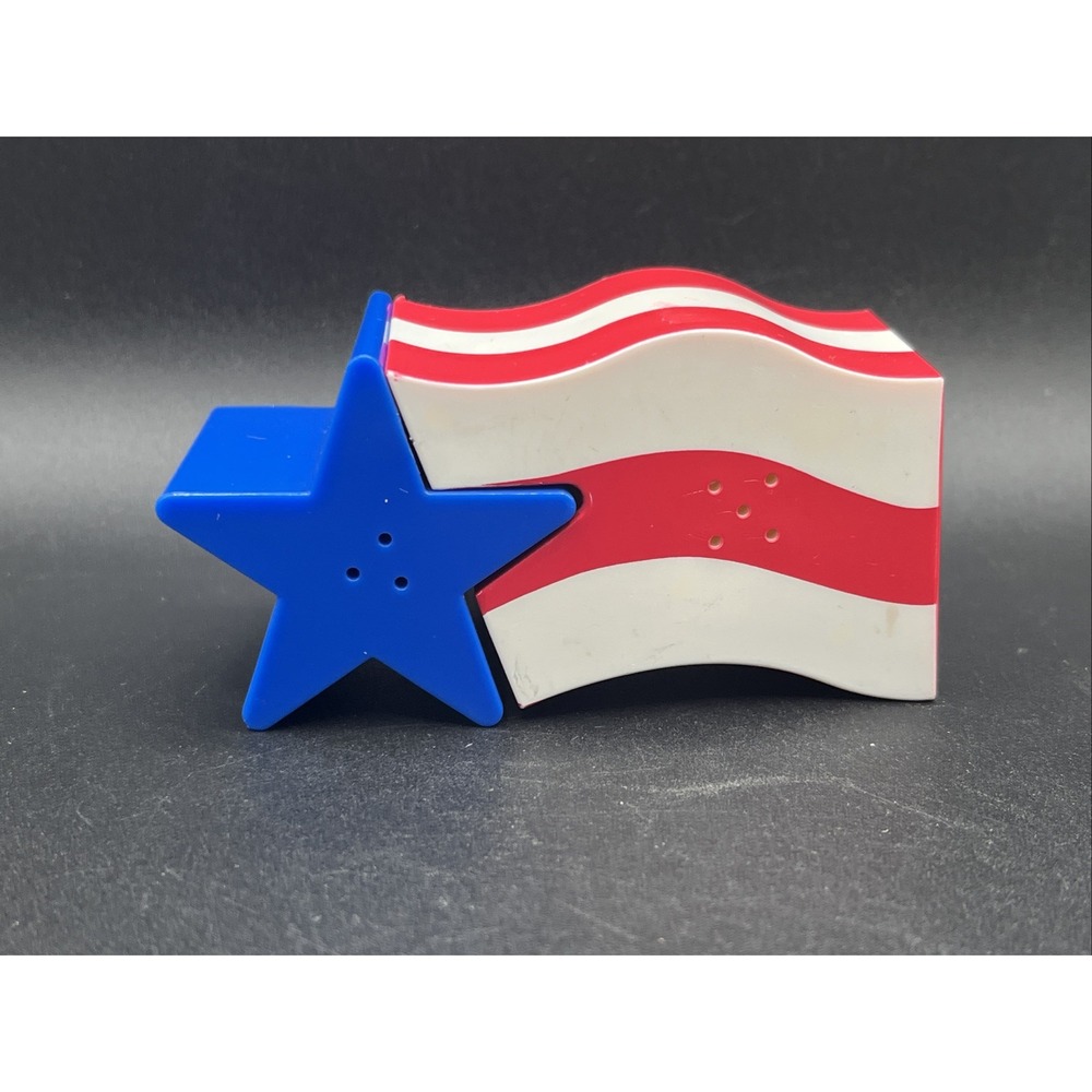 America Patriotic July 4th USA Red White Blue Plastic Salt & Pepper Shaker‎ 4"